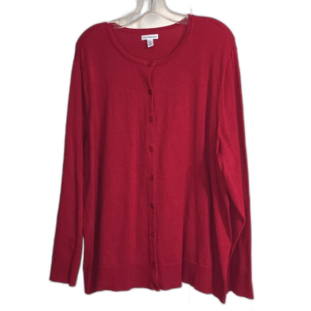 Croft & Barrow - Women's Red Cardigan - Size 3X